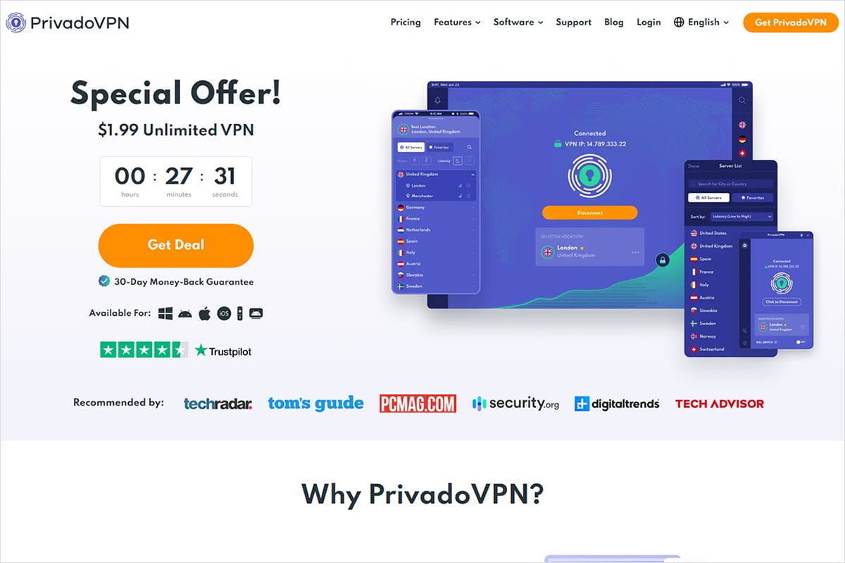 PrivadoVPN 官网